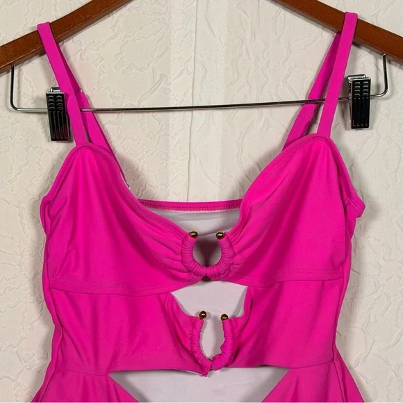 Eomenie Hot Pink One Piece Swimsuit Size M - Picture 6 of 15